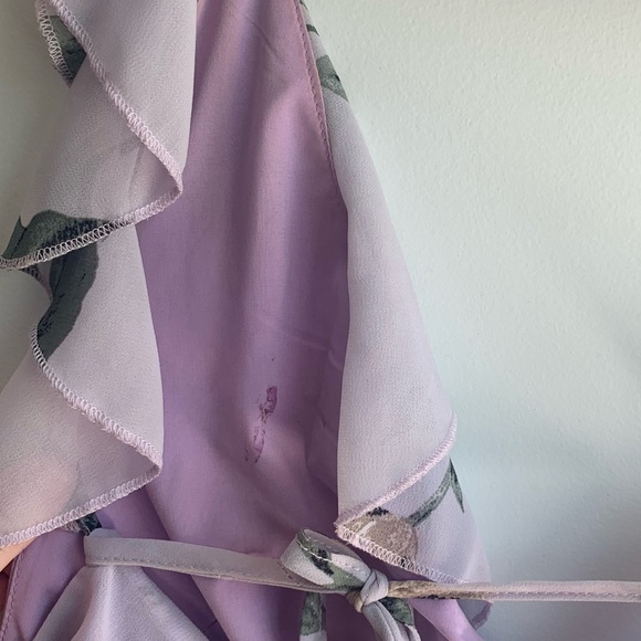 Tobi Ruffle Around Purple Floral Skater Dress - Picture 8 of 8